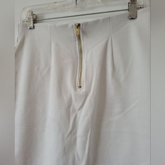 Tahari White Pencil Skirt Stretchy Office Career Preppy Old Money School Size 8 - Picture 5 of 6